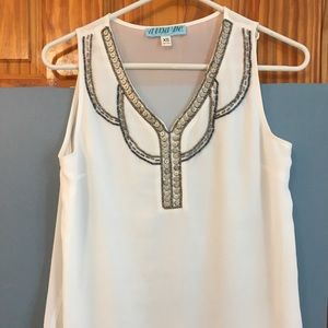 Dina Be Jeweled white blouse